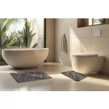 Bari Grey Fürdőszoba szőnyeg 50x80 cm + 50x40 cm