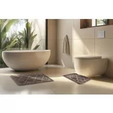 Bari Taupe Fürdőszoba szőnyeg 50x80 cm + 50x40 cm