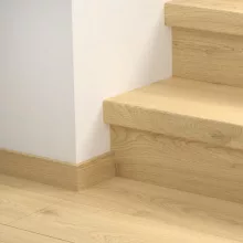 Classic szürkés bézs tölgy Quick Step bullnose lépcsőburkolat